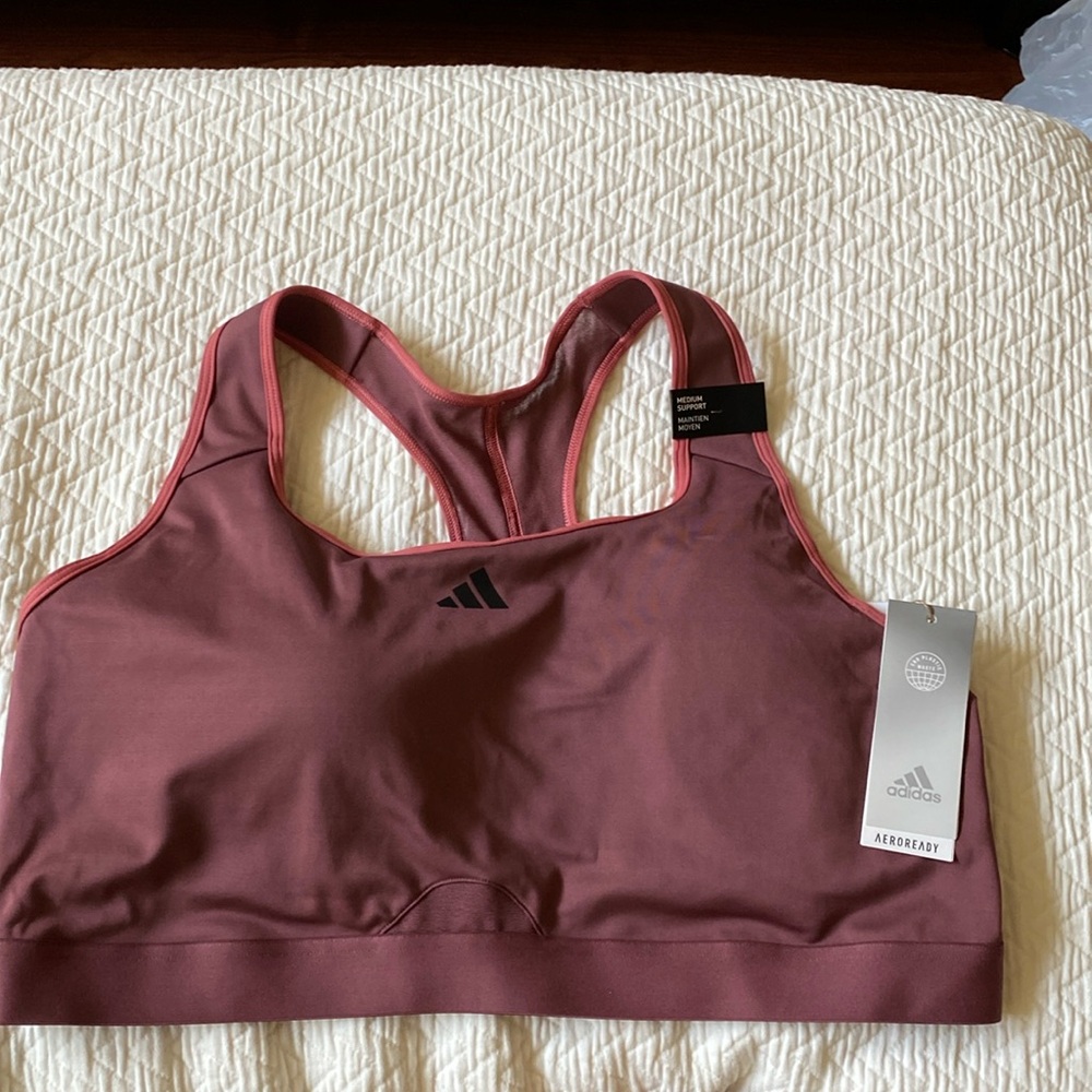 Adidas Aeroready Sports Bra 3x color Quiet Crimson